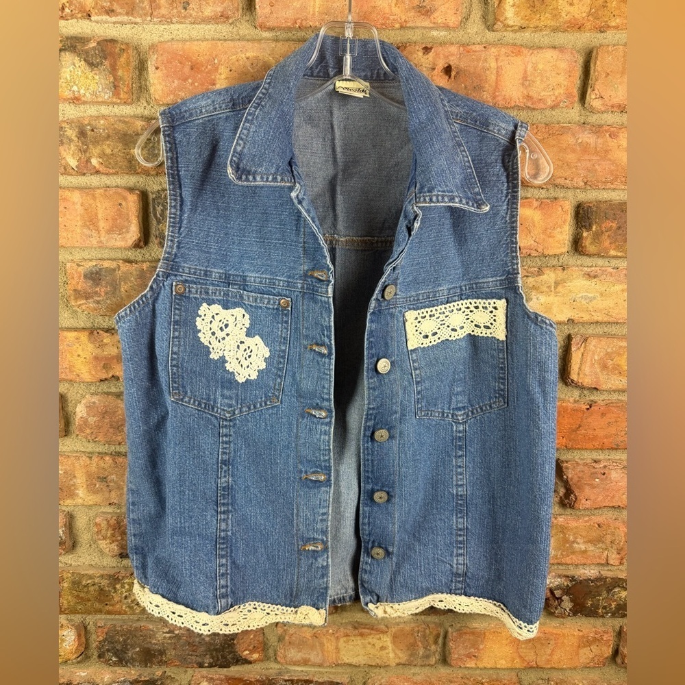 Vintage Vivaldi Jeanswear Denim Vest Sleeveless Size Medium